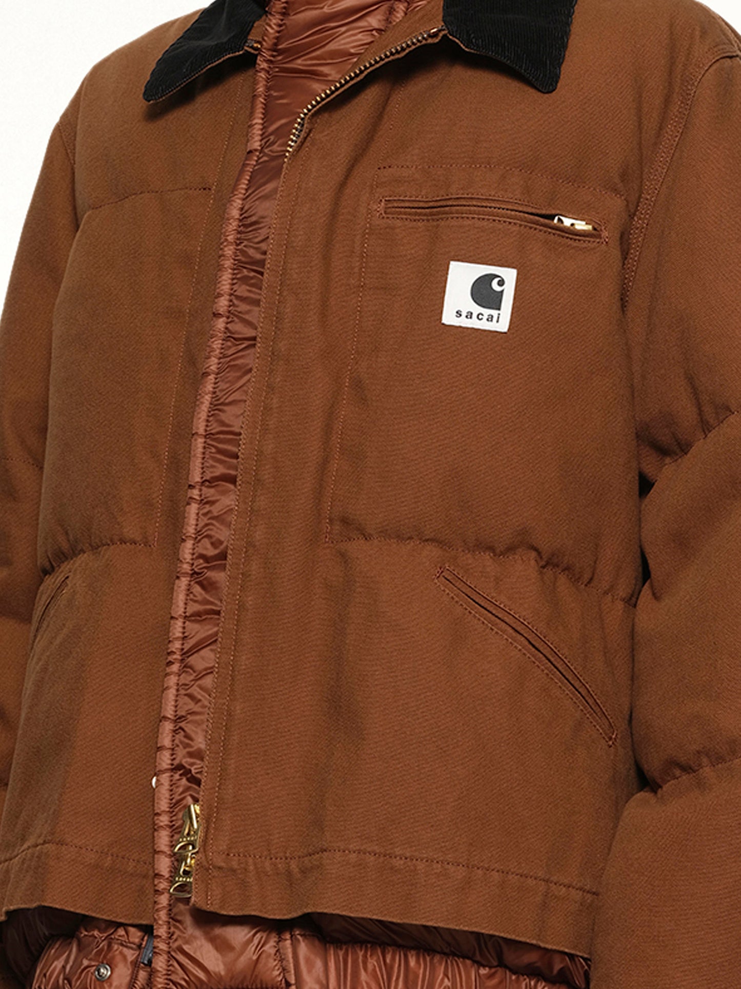 Carhartt WIP Washed Duck Puffer Jacket in Dark Beige