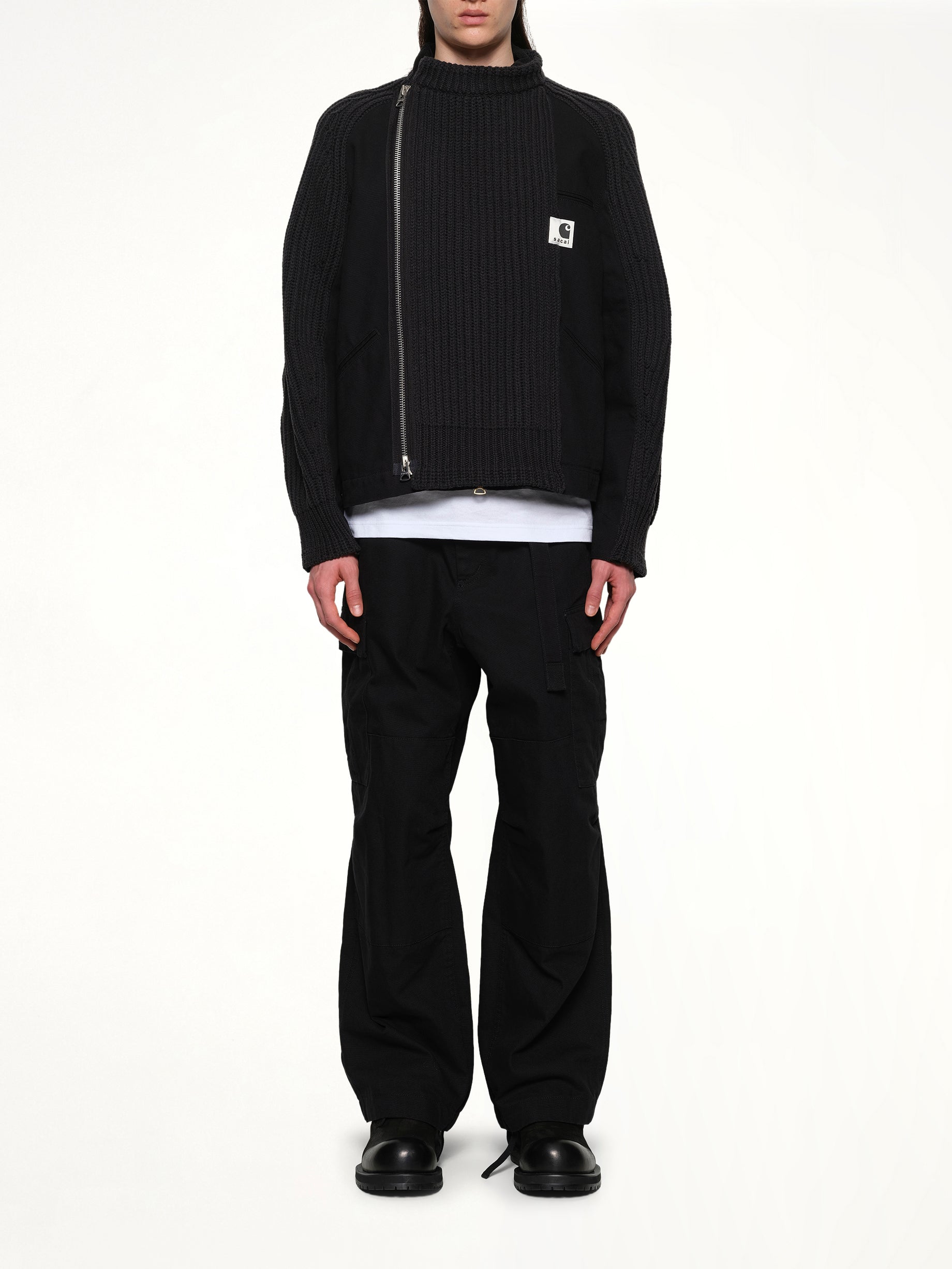 Carhartt WIP Washed Duck x Wool Knit Blouson in Black