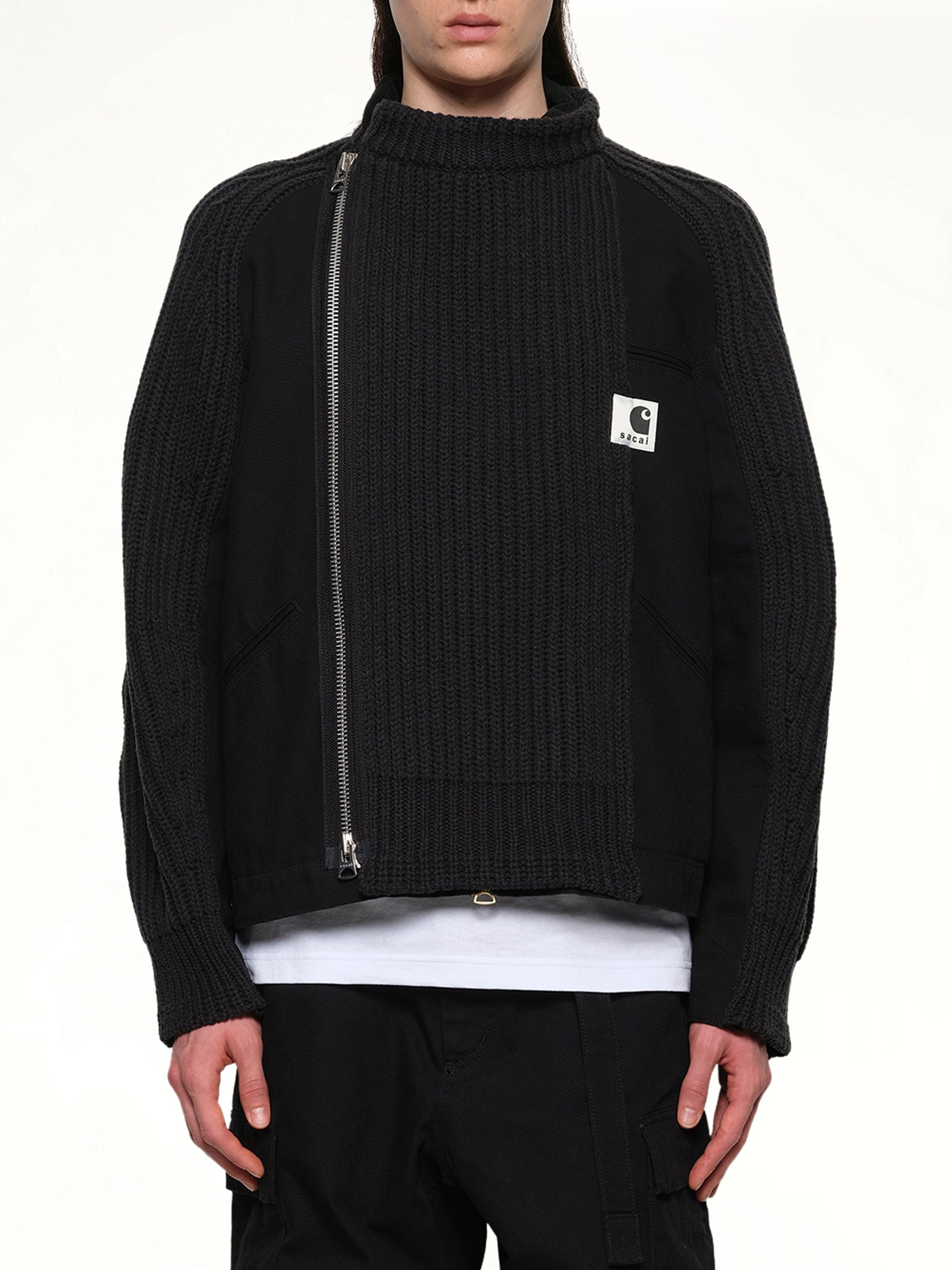 Carhartt WIP Washed Duck x Wool Knit Blouson in Black