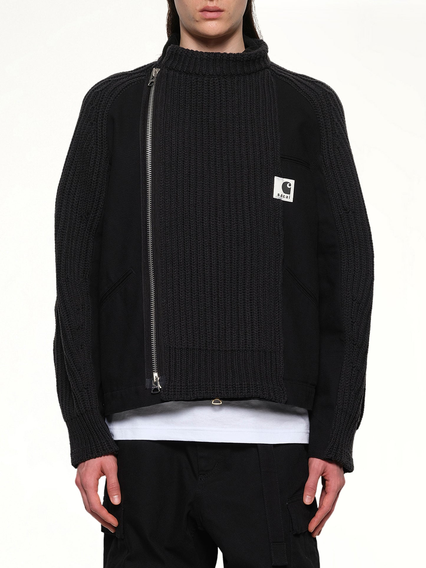 Carhartt WIP Washed Duck x Wool Knit Blouson in Black