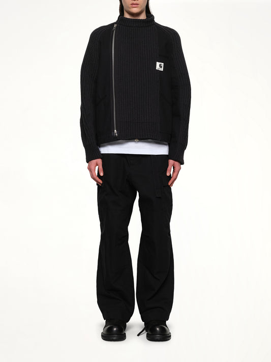 Carhartt WIP Washed Duck x Wool Knit Blouson in Black