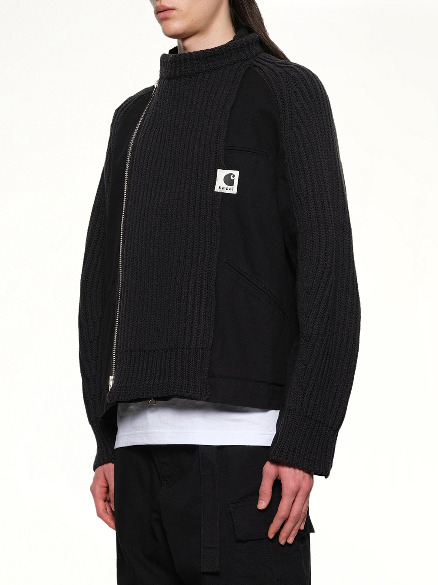 Carhartt WIP Washed Duck x Wool Knit Blouson in Black