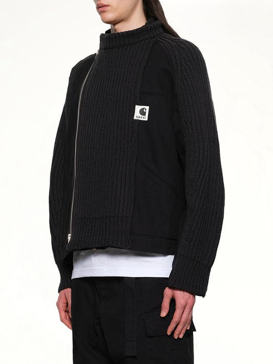 Carhartt WIP Washed Duck x Wool Knit Blouson in Black