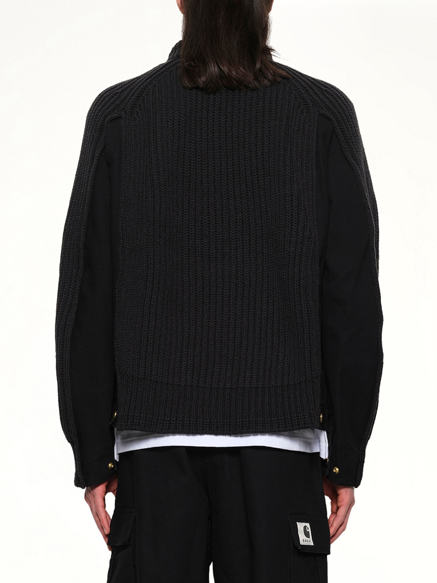 Carhartt WIP Washed Duck x Wool Knit Blouson in Black