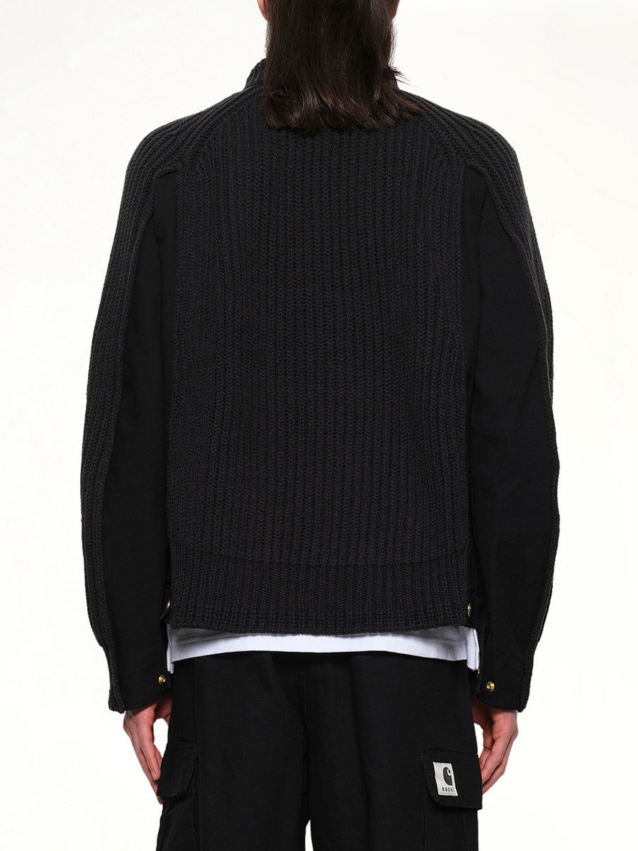 Carhartt WIP Washed Duck x Wool Knit Blouson in Black