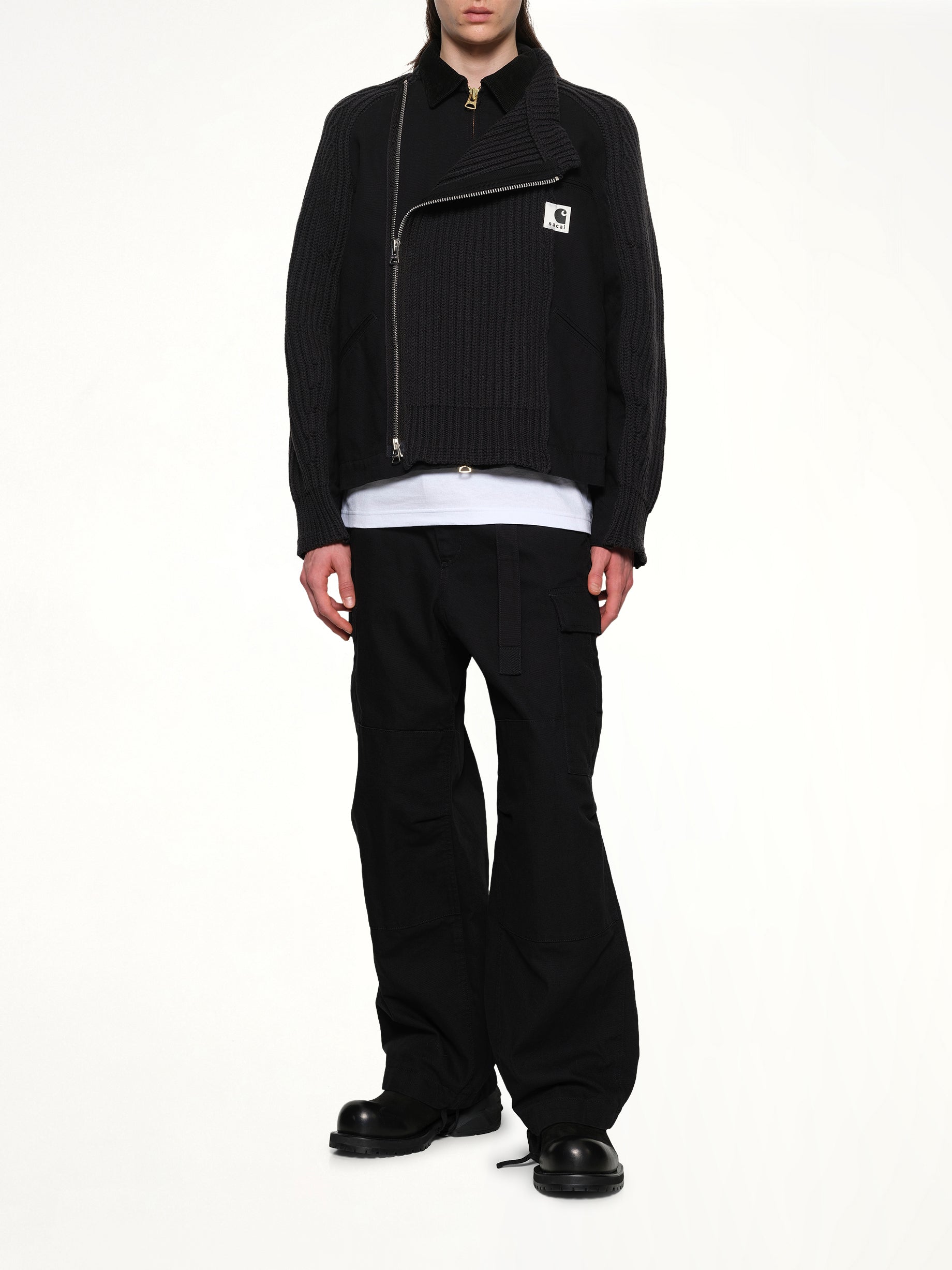 Carhartt WIP Washed Duck x Wool Knit Blouson in Black