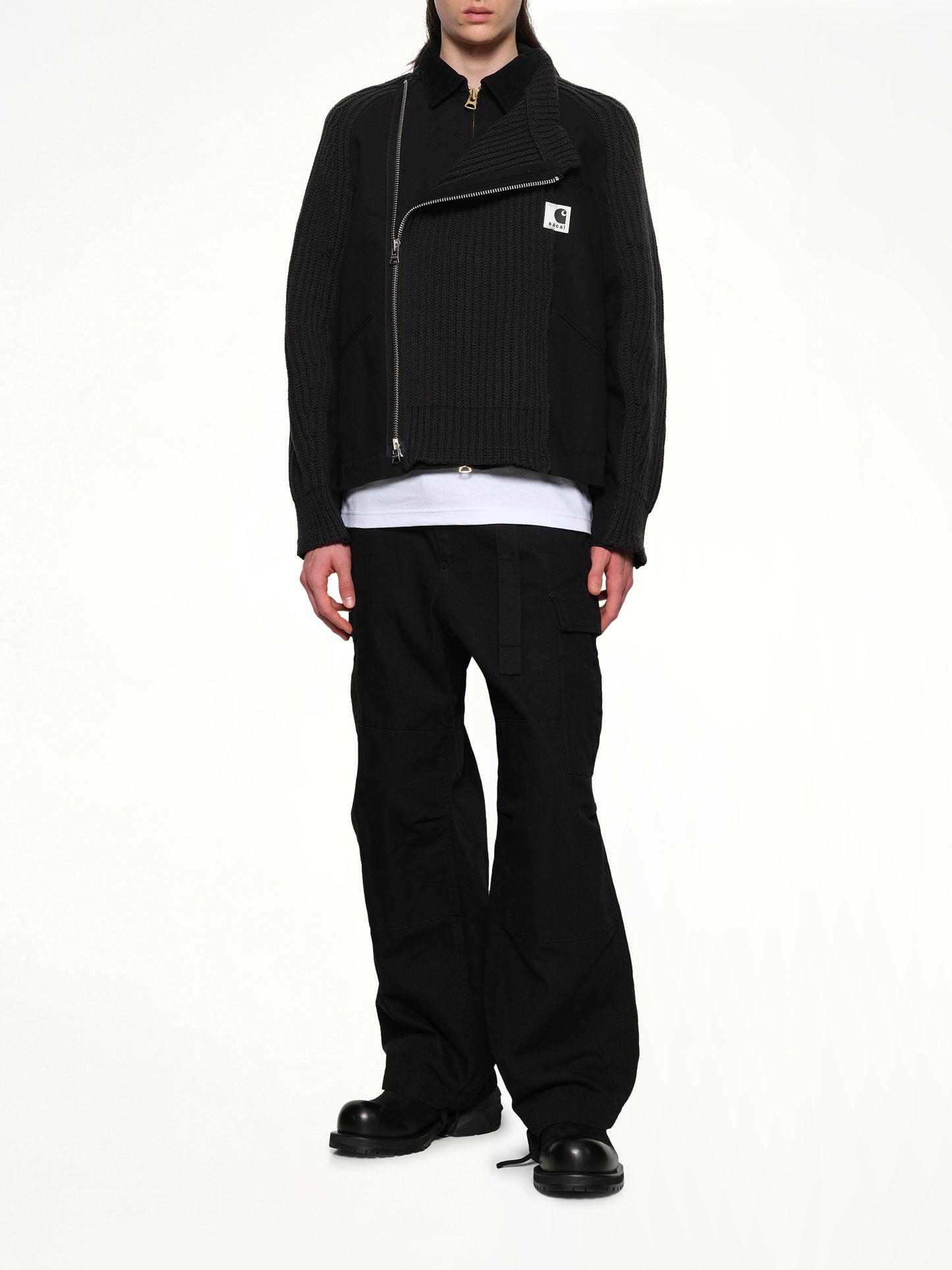 Carhartt WIP Washed Duck x Wool Knit Blouson in Black