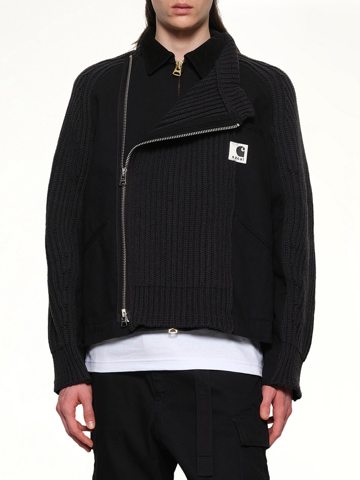 Carhartt WIP Washed Duck x Wool Knit Blouson in Black