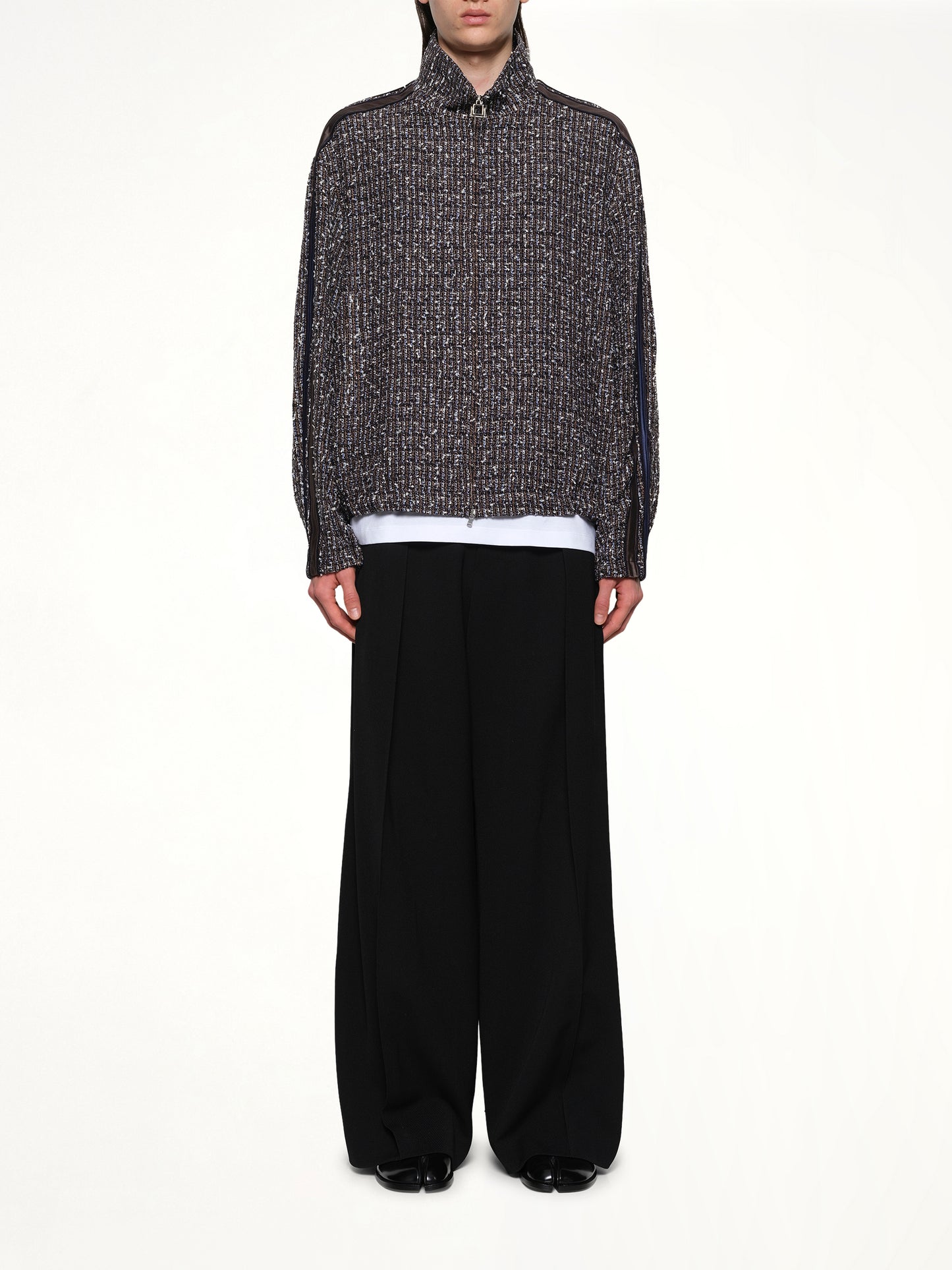 Tweed Track Jacket in Blue