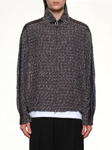 Tweed Track Jacket in Blue