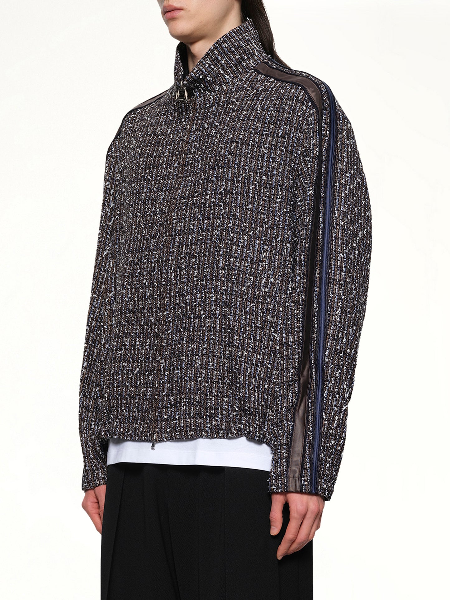 Tweed Track Jacket in Blue