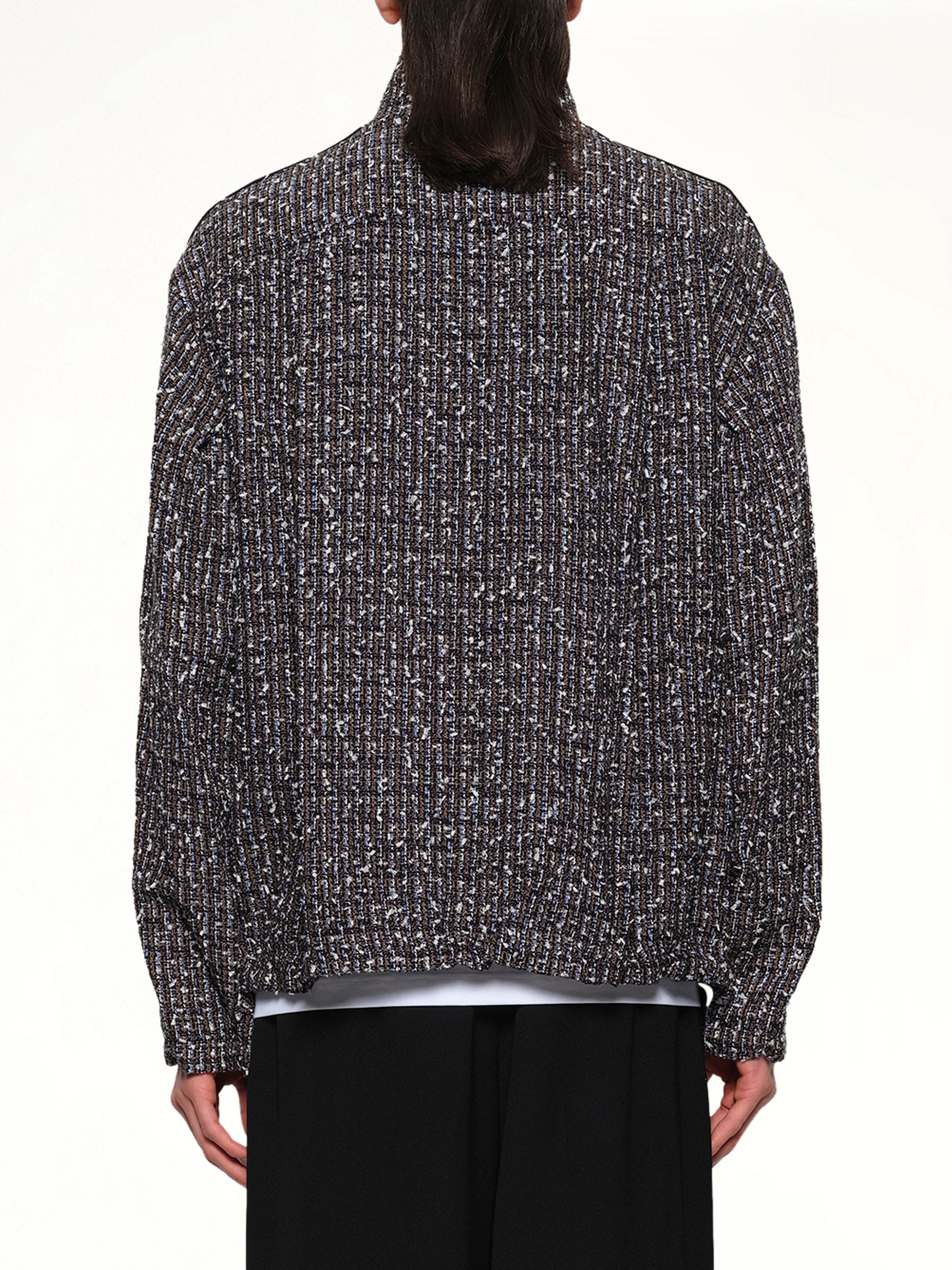 Tweed Track Jacket in Blue
