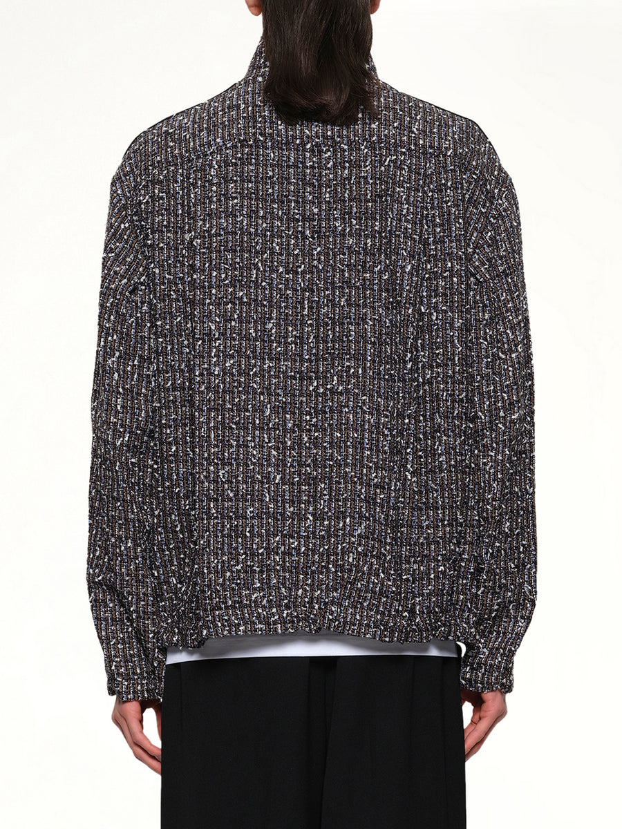 Tweed Track Jacket in Blue