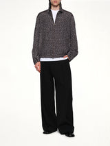 Tweed Track Jacket in Blue
