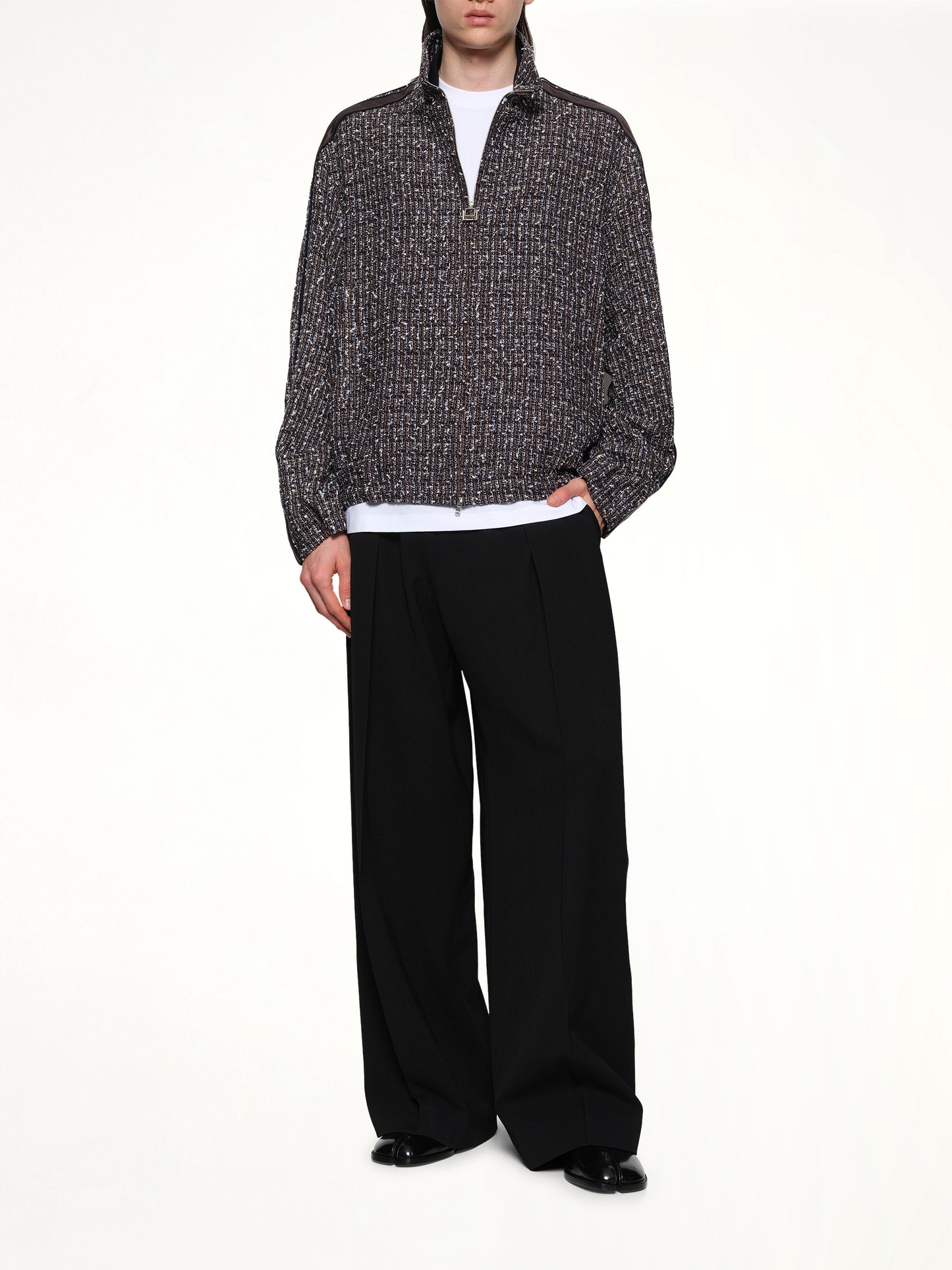 Tweed Track Jacket in Blue