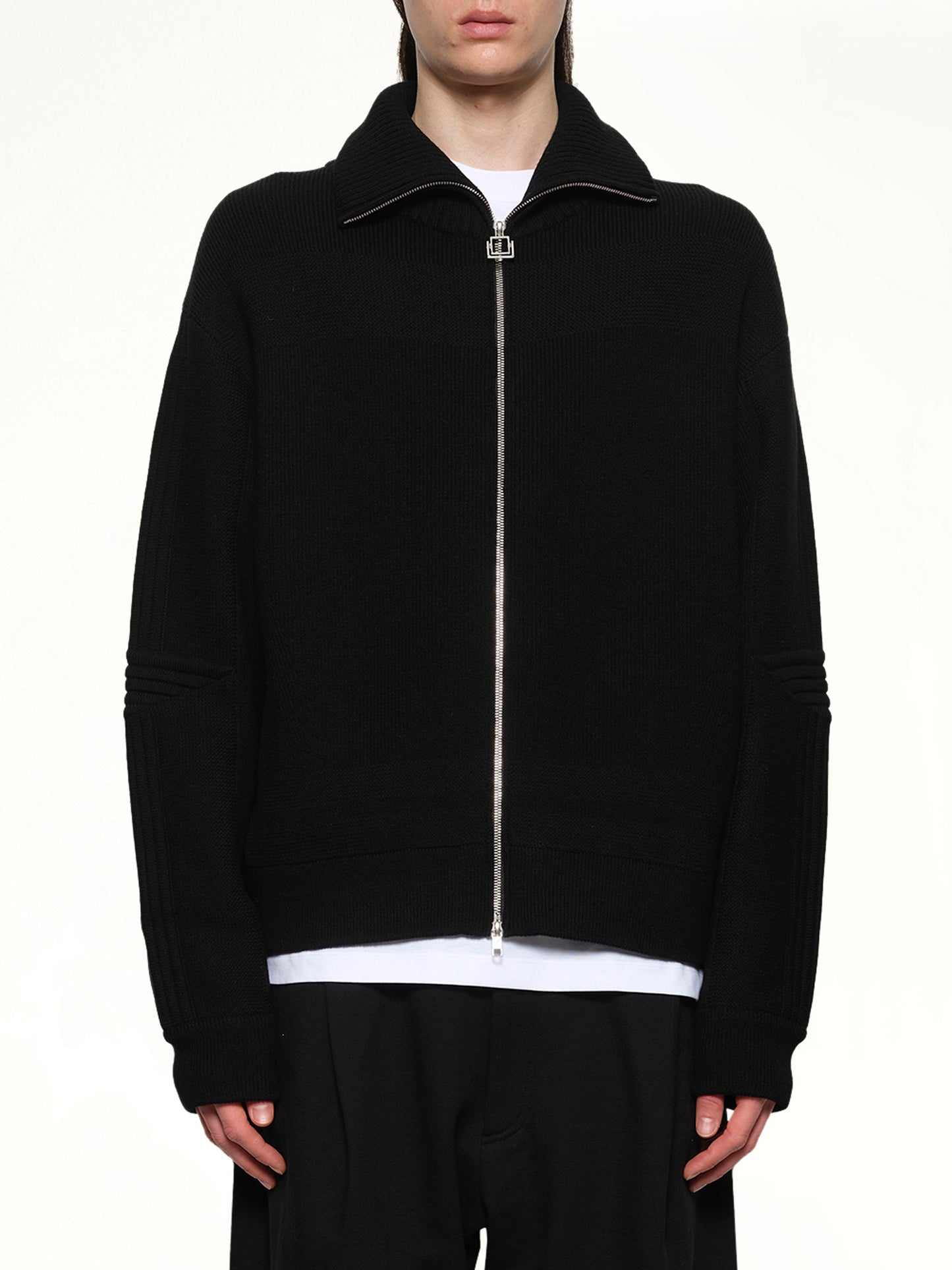 Zipped Cardigan in Black