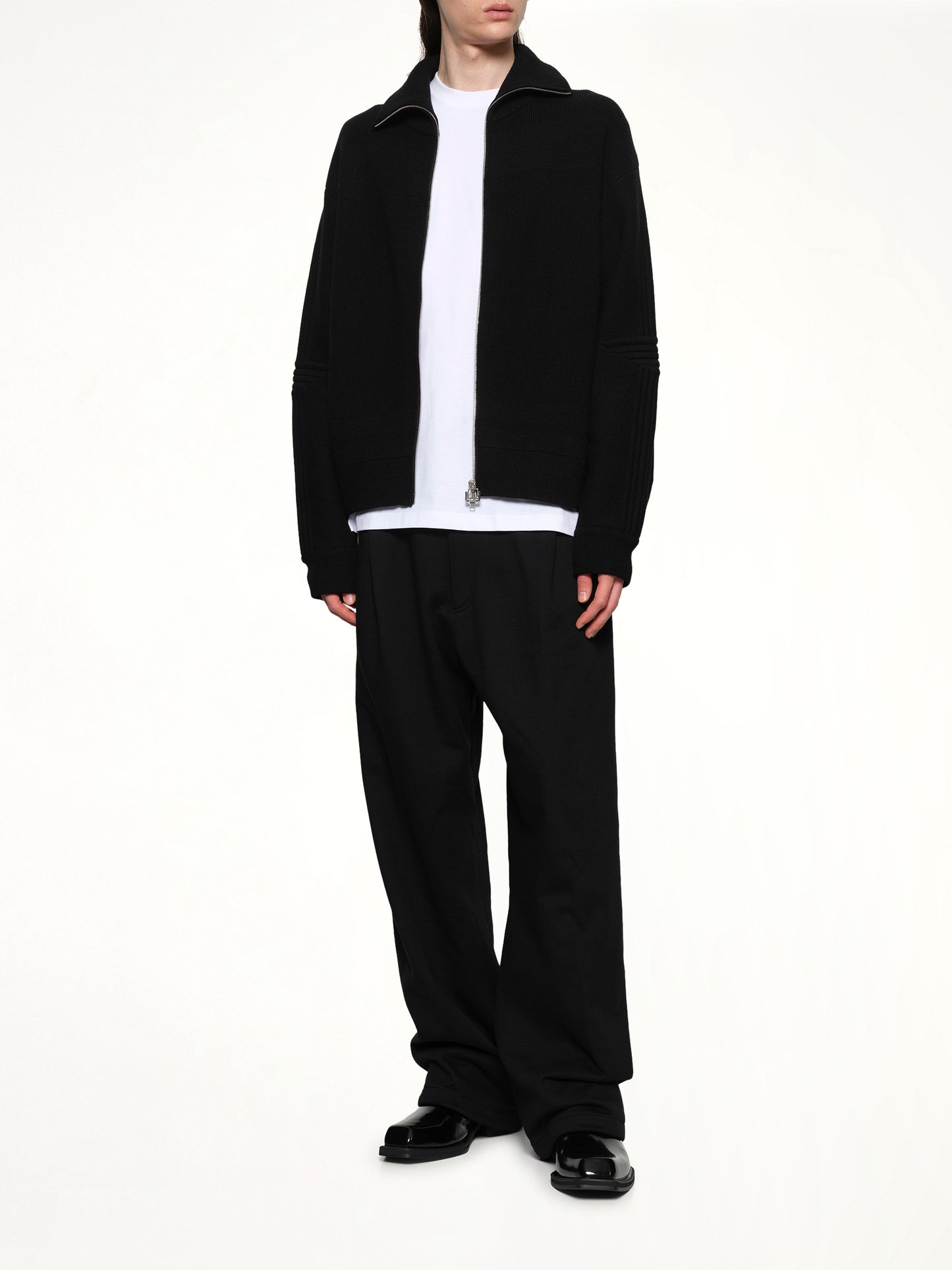 Zipped Cardigan in Black