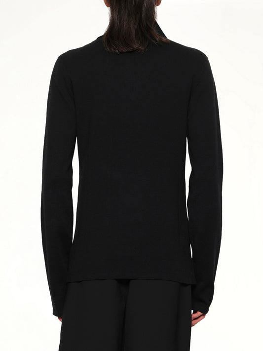 Zip Up Turtle Neck in Black