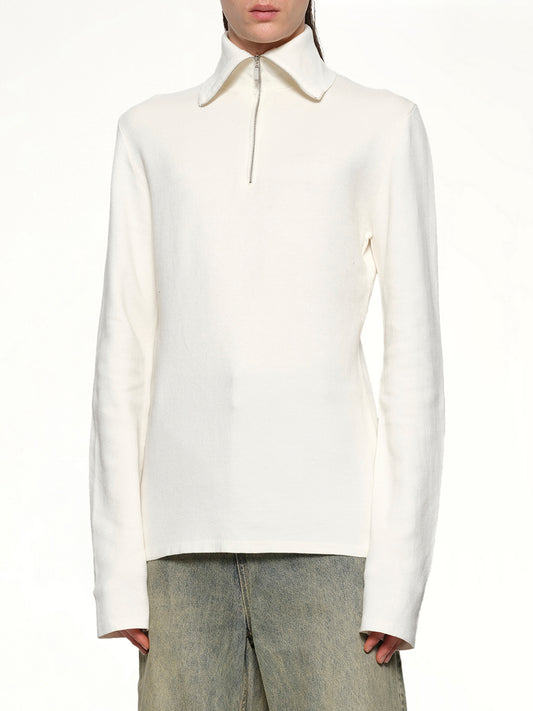 Zip Up Turtle Neck in Ivory