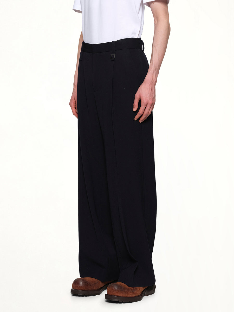 Wide Slacks in Navy