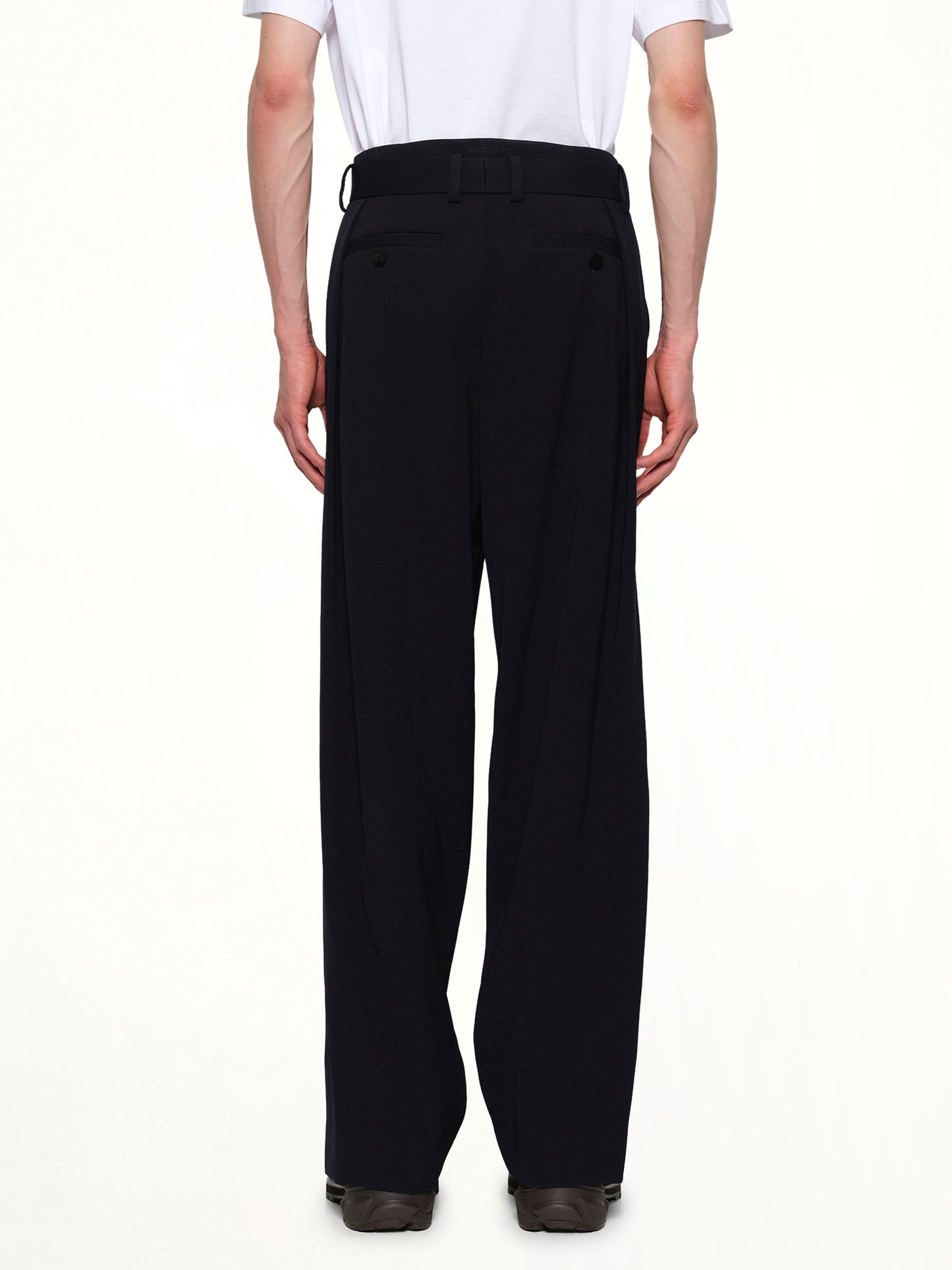 Wide Slacks in Navy