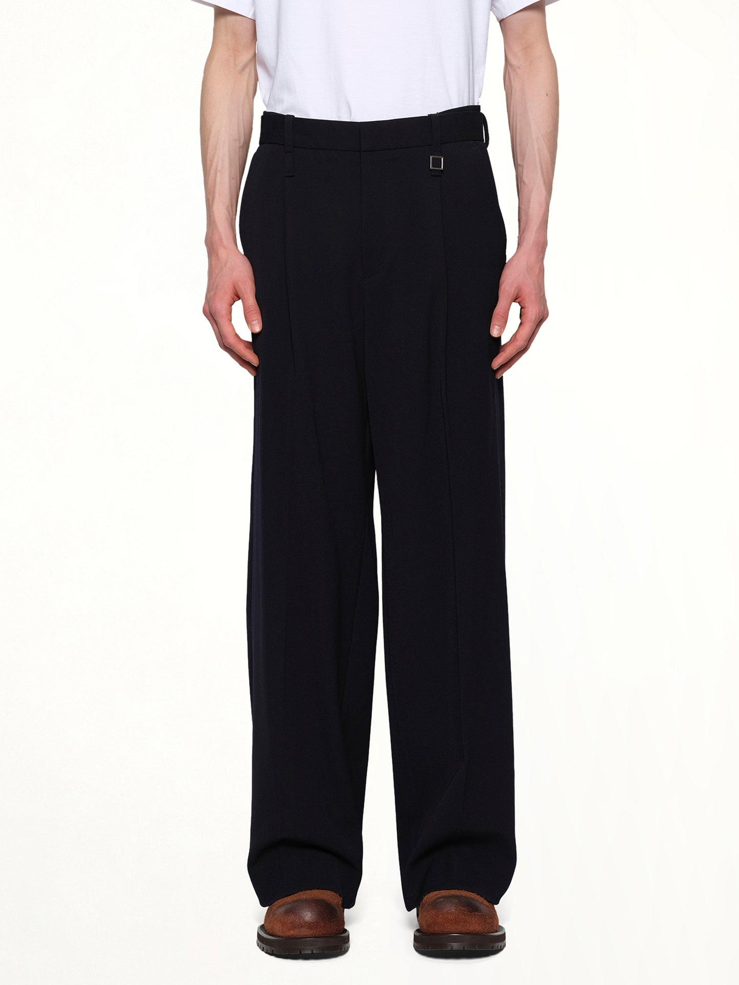 Wide Slacks in Navy