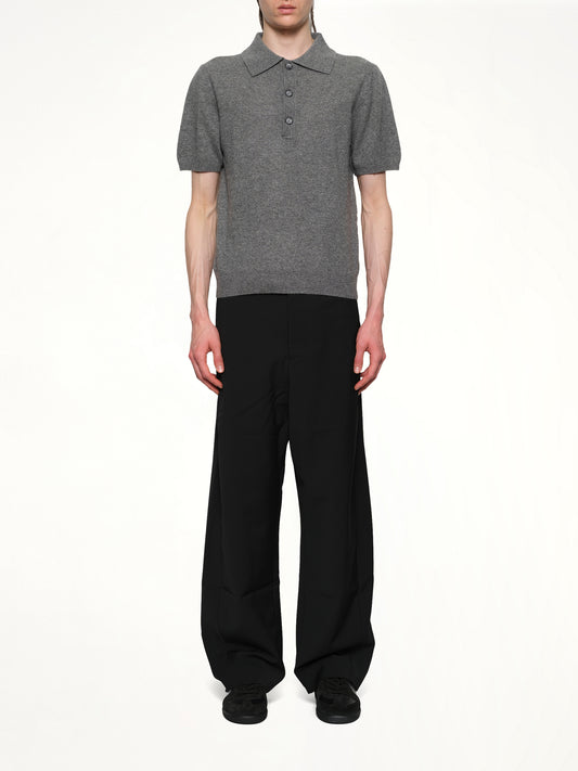 Short Sleeve Knit Polo in Concrete