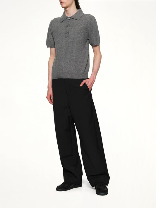 Short Sleeve Knit Polo in Concrete