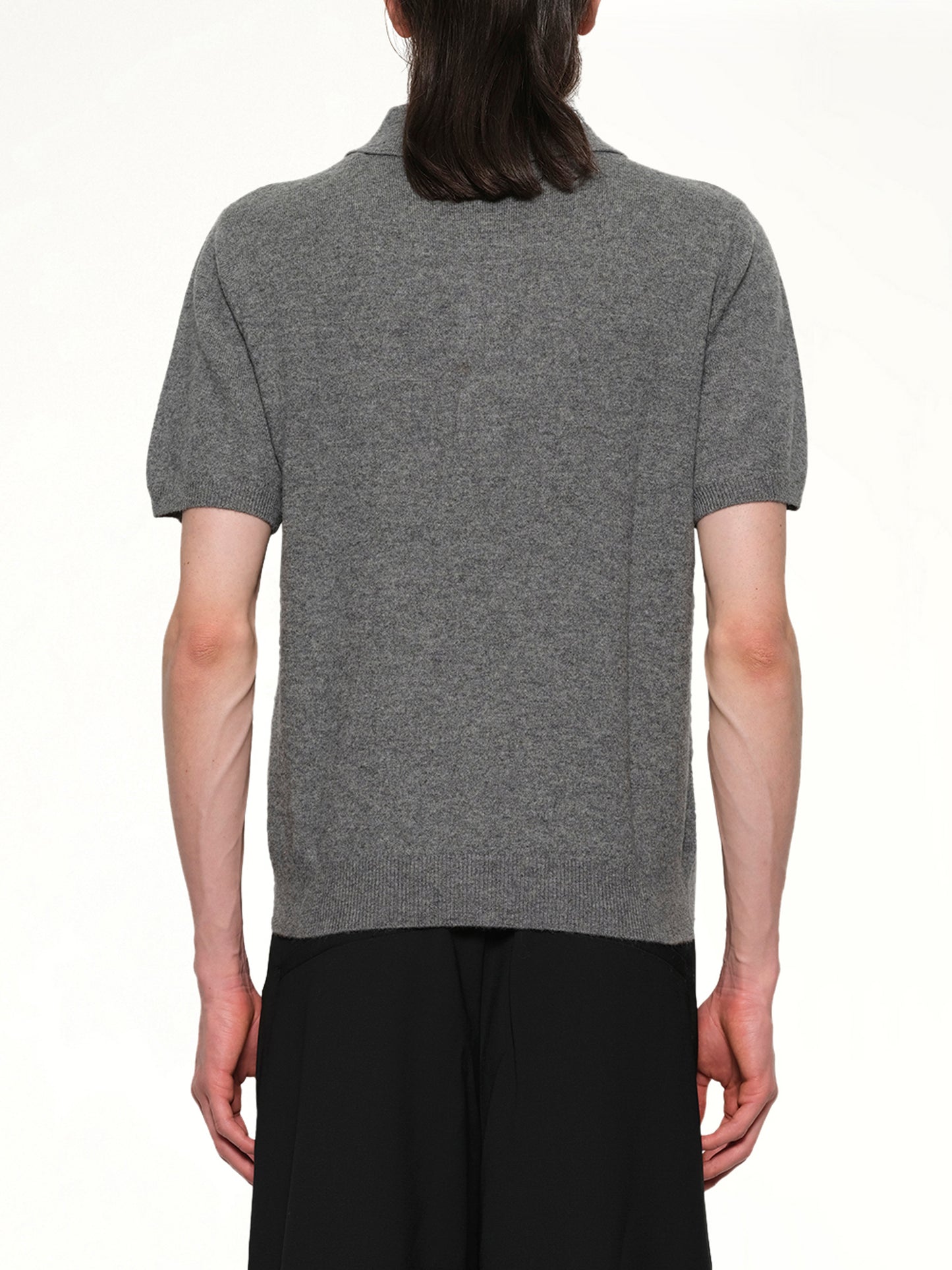 Short Sleeve Knit Polo in Concrete