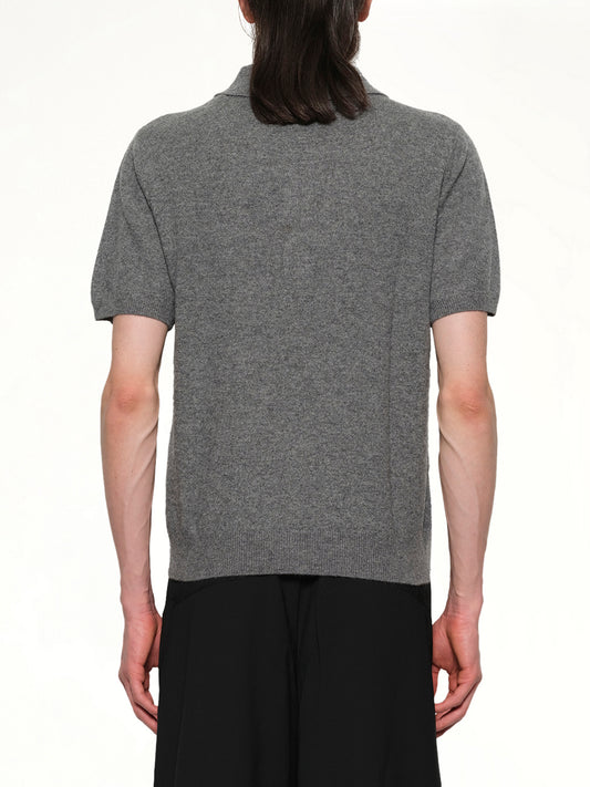 Short Sleeve Knit Polo in Concrete