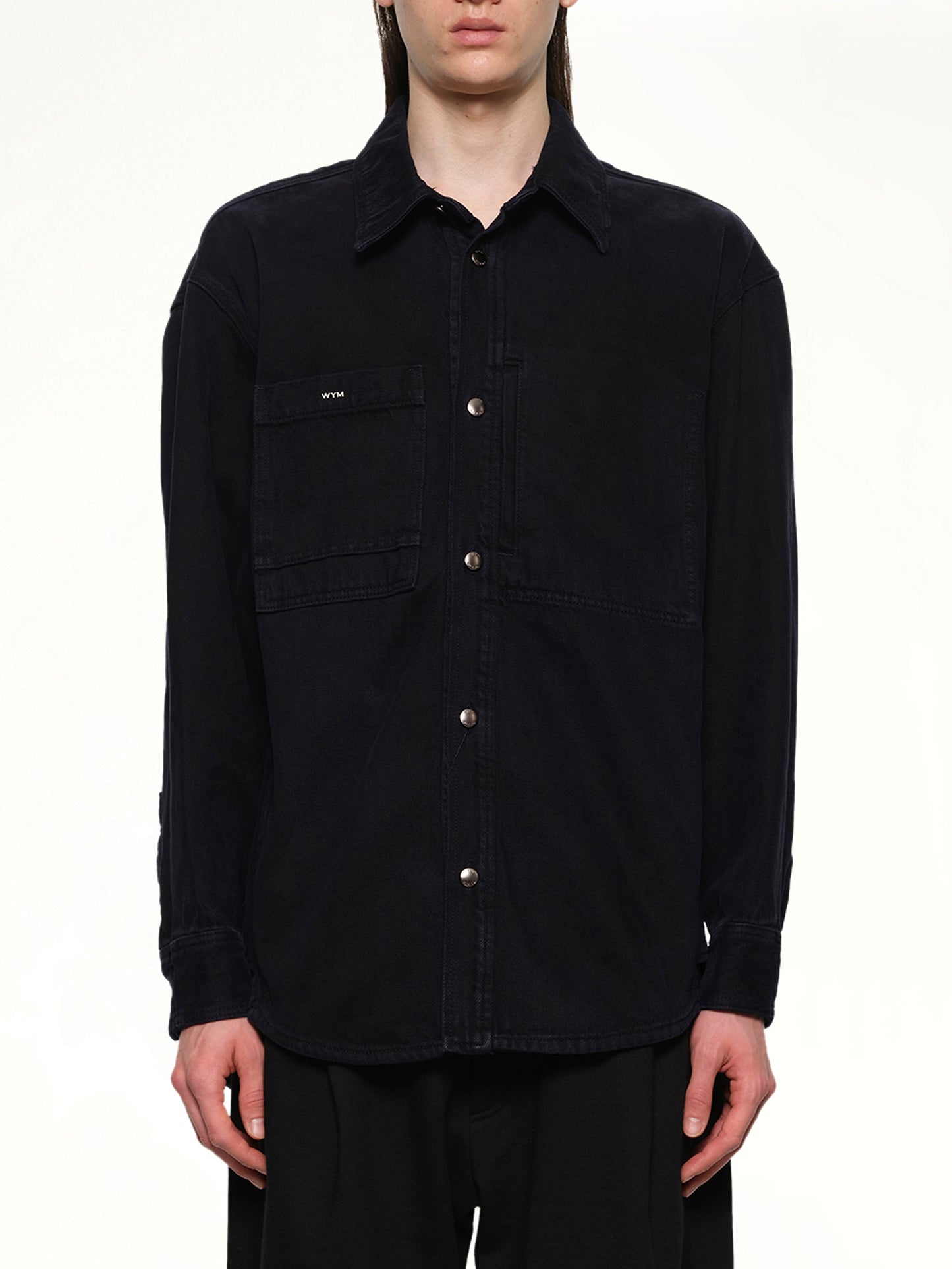 Logo Denim Shirt in Navy