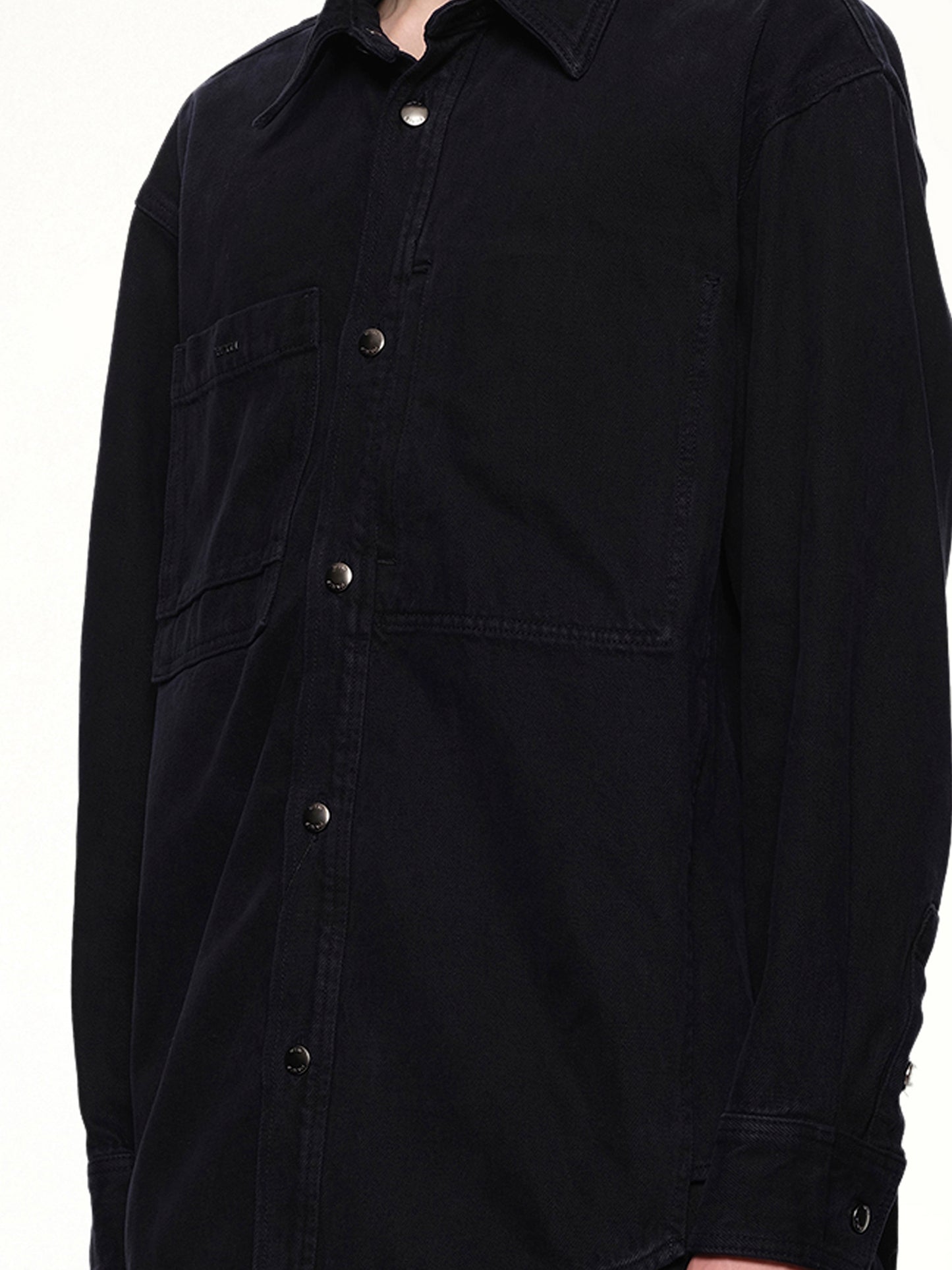 Logo Denim Shirt in Navy