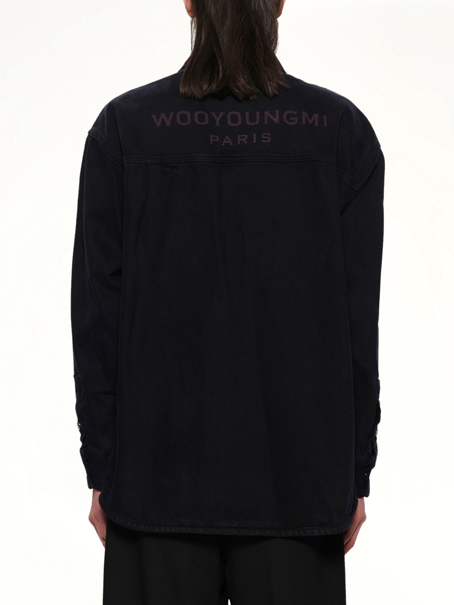 Logo Denim Shirt in Navy