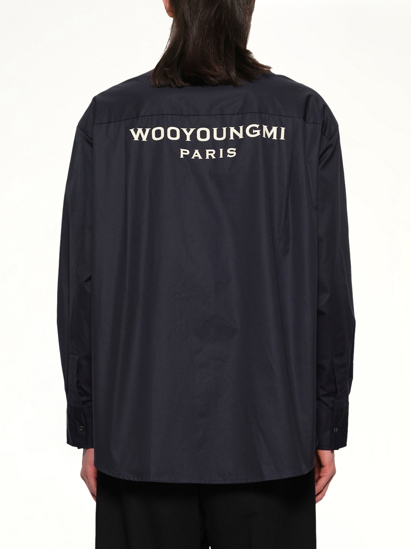 Logo Button Up Shirt in Navy