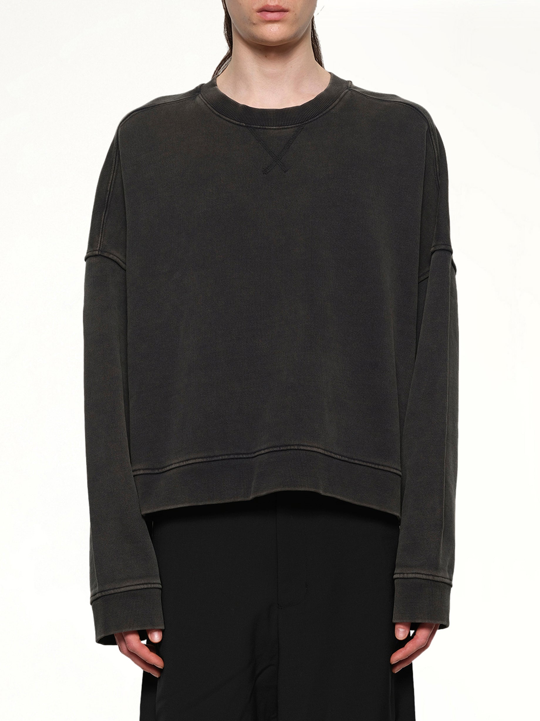 Box Crewneck in Washed Black