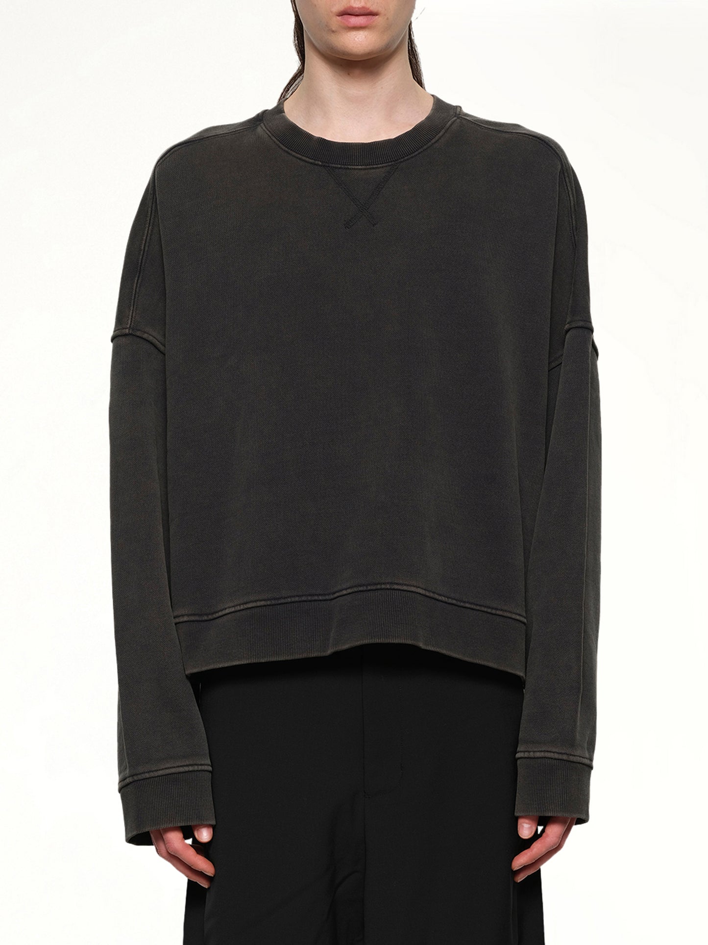 Box Crewneck in Washed Black