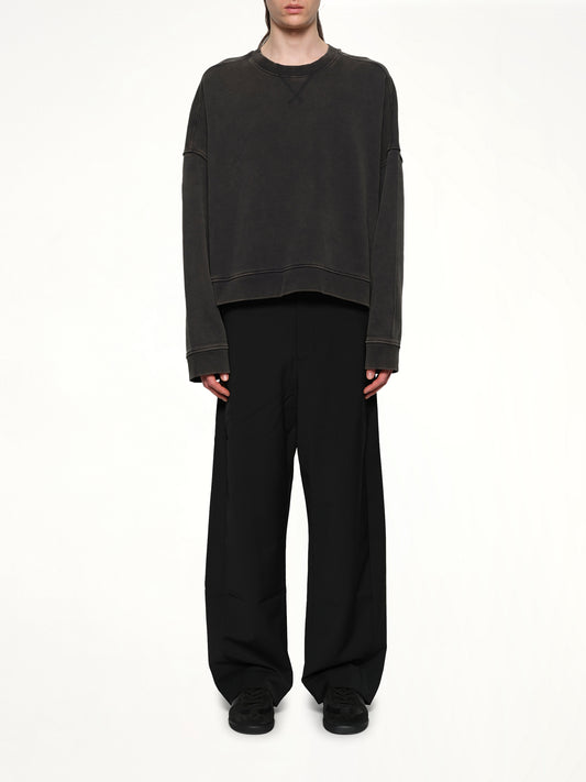 Box Crewneck in Washed Black