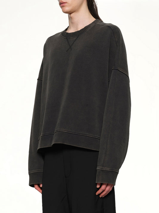 Box Crewneck in Washed Black
