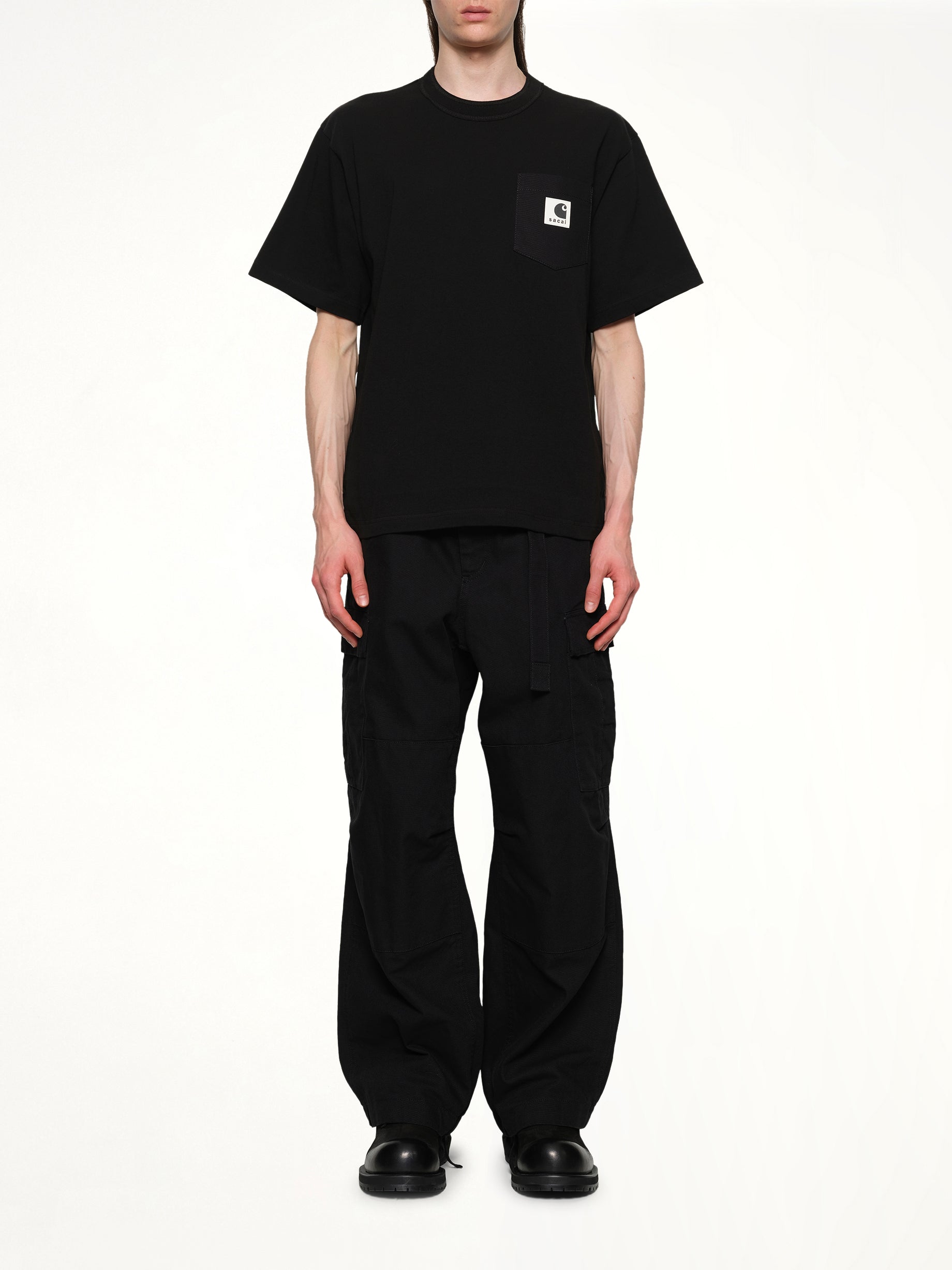 블랙 Carhartt WIP 코튼 저지 티셔츠