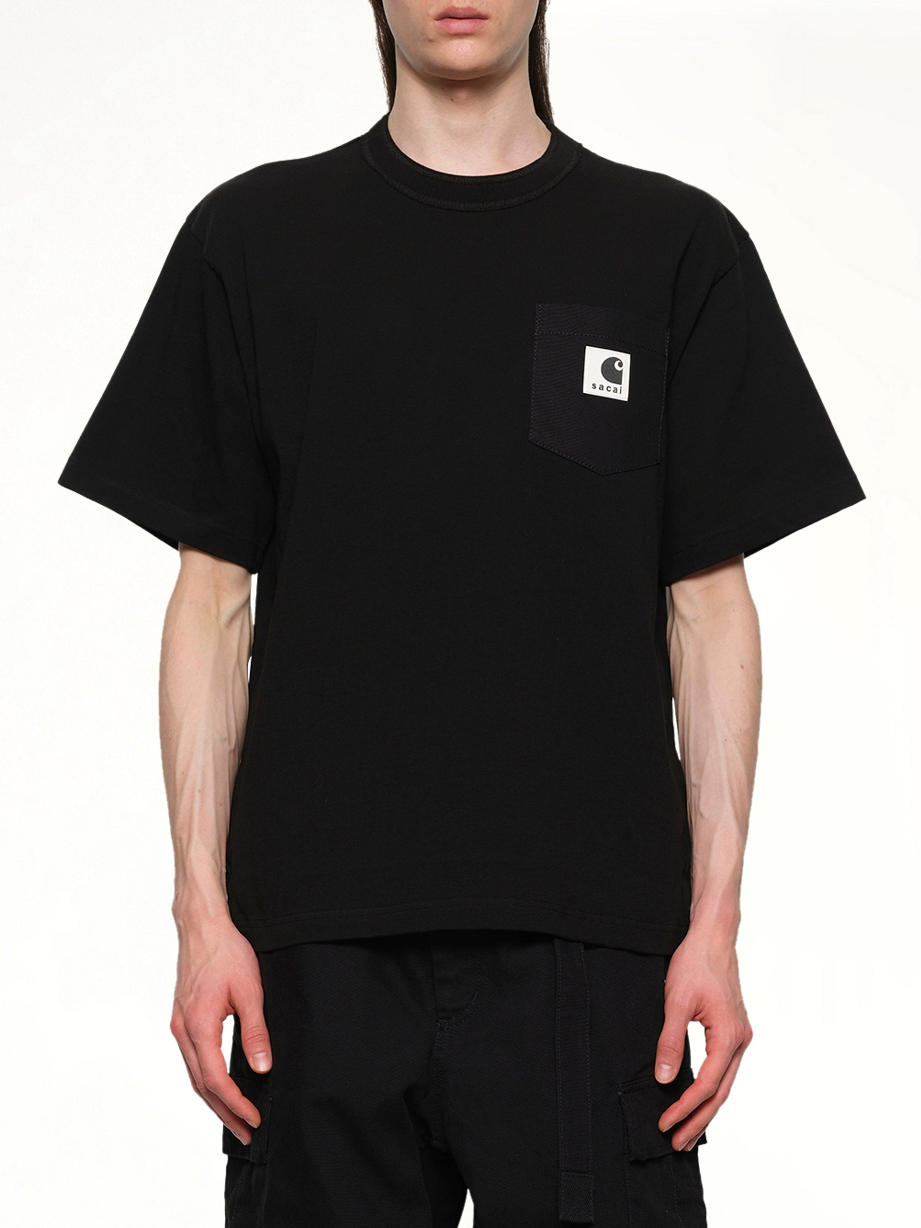 블랙 Carhartt WIP 코튼 저지 티셔츠