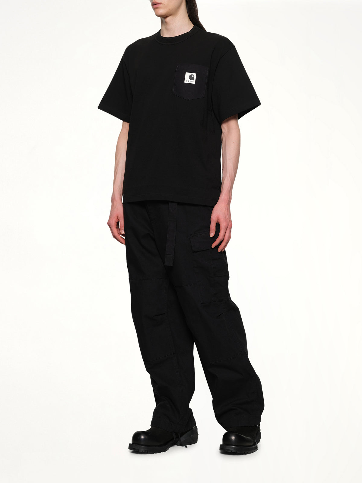 블랙 Carhartt WIP 코튼 저지 티셔츠