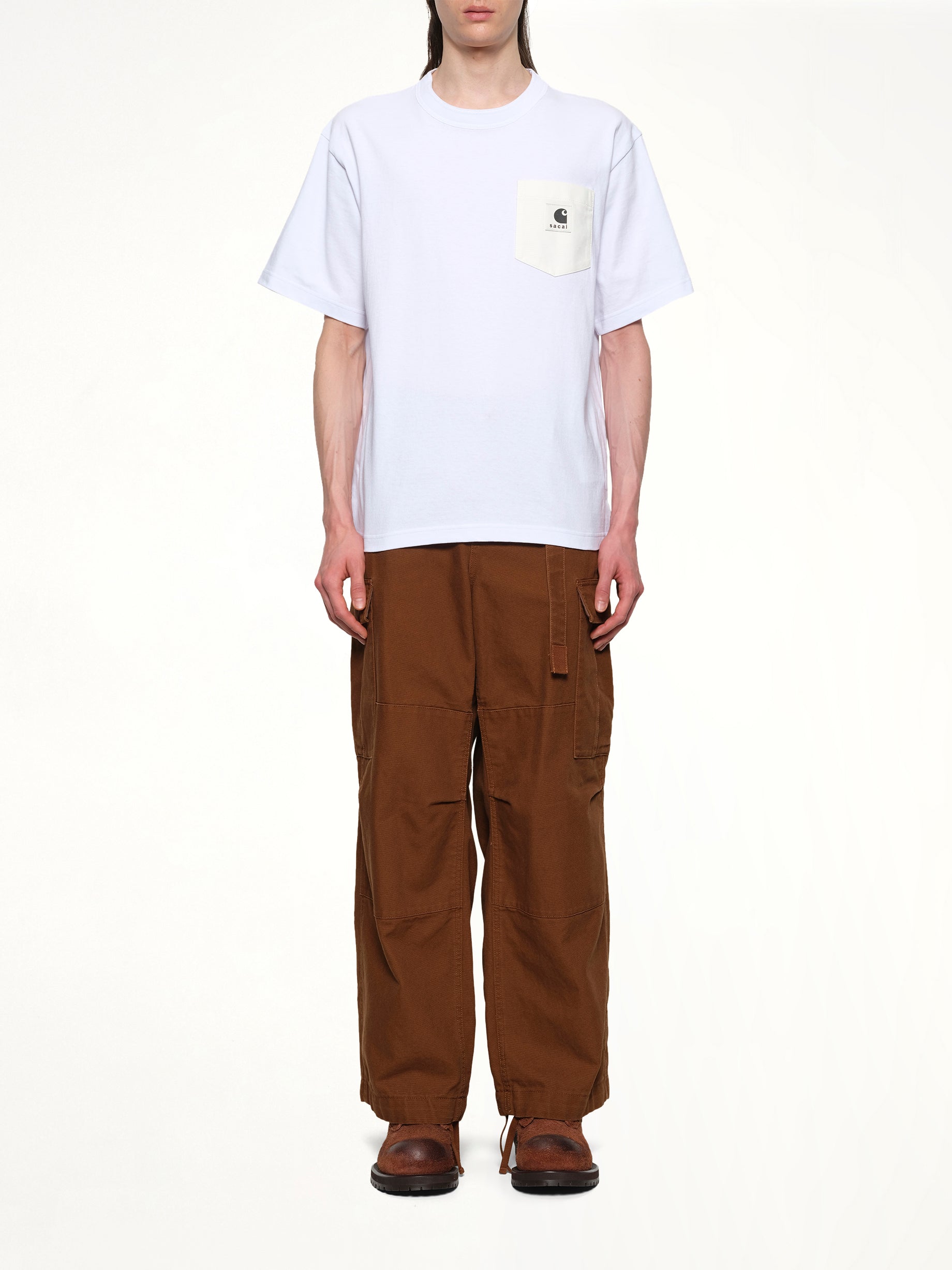화이트 Carhartt WIP 코튼 저지 티셔츠