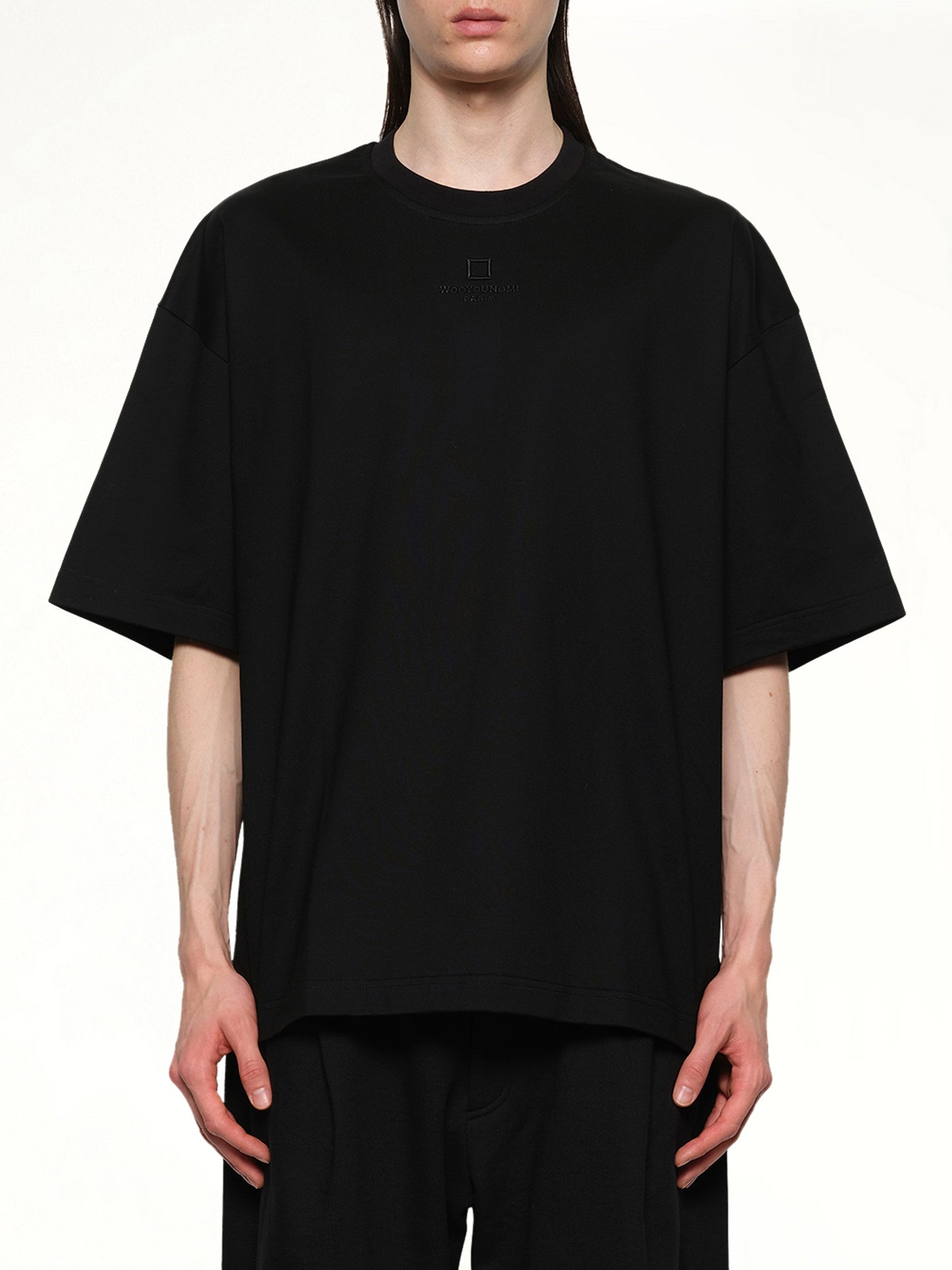 Square Embroidery T-Shirt in Black