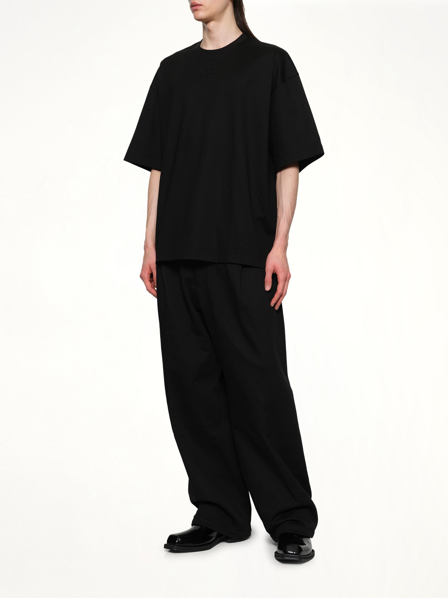 Square Embroidery T-Shirt in Black