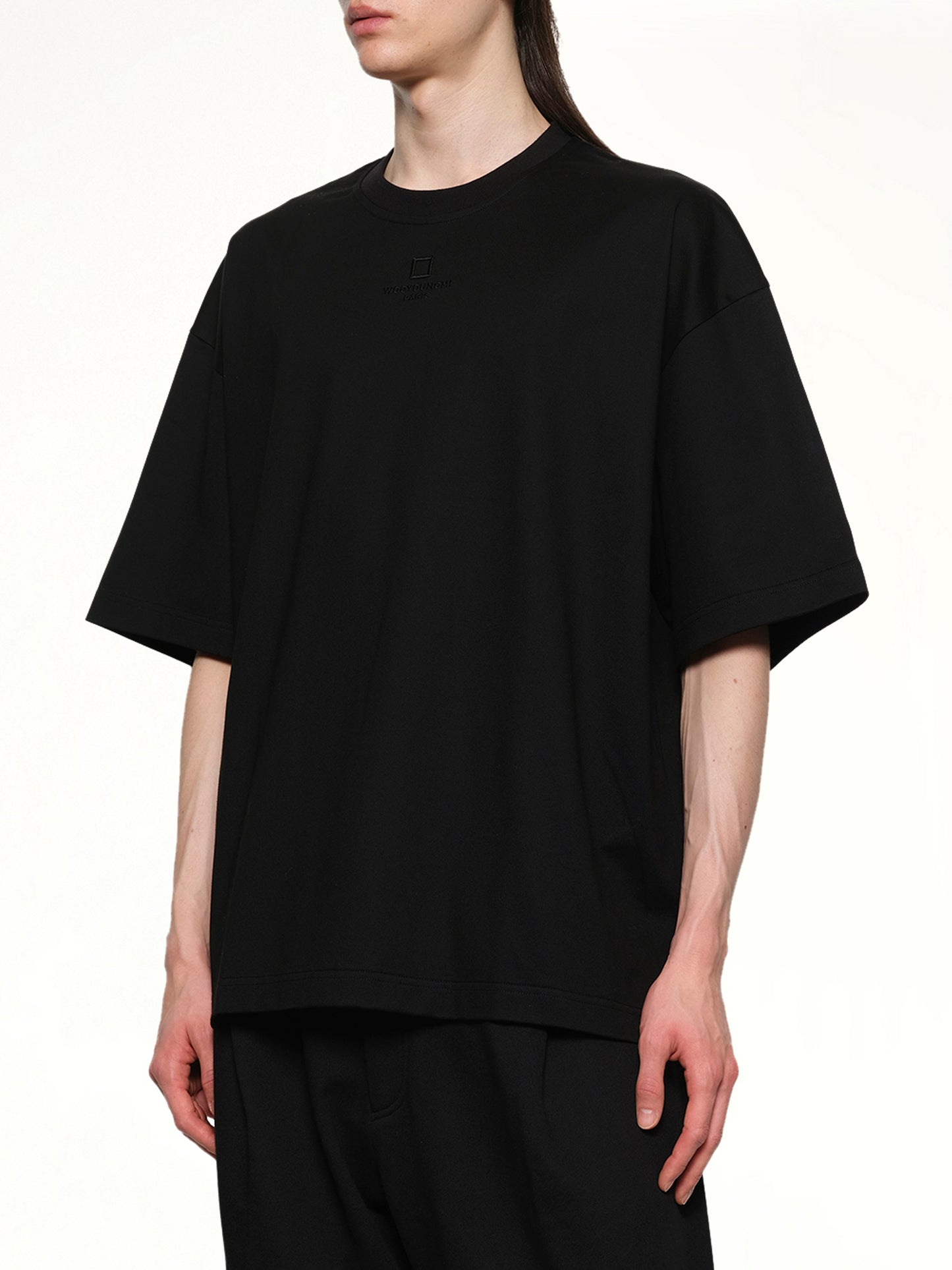 Square Embroidery T-Shirt in Black