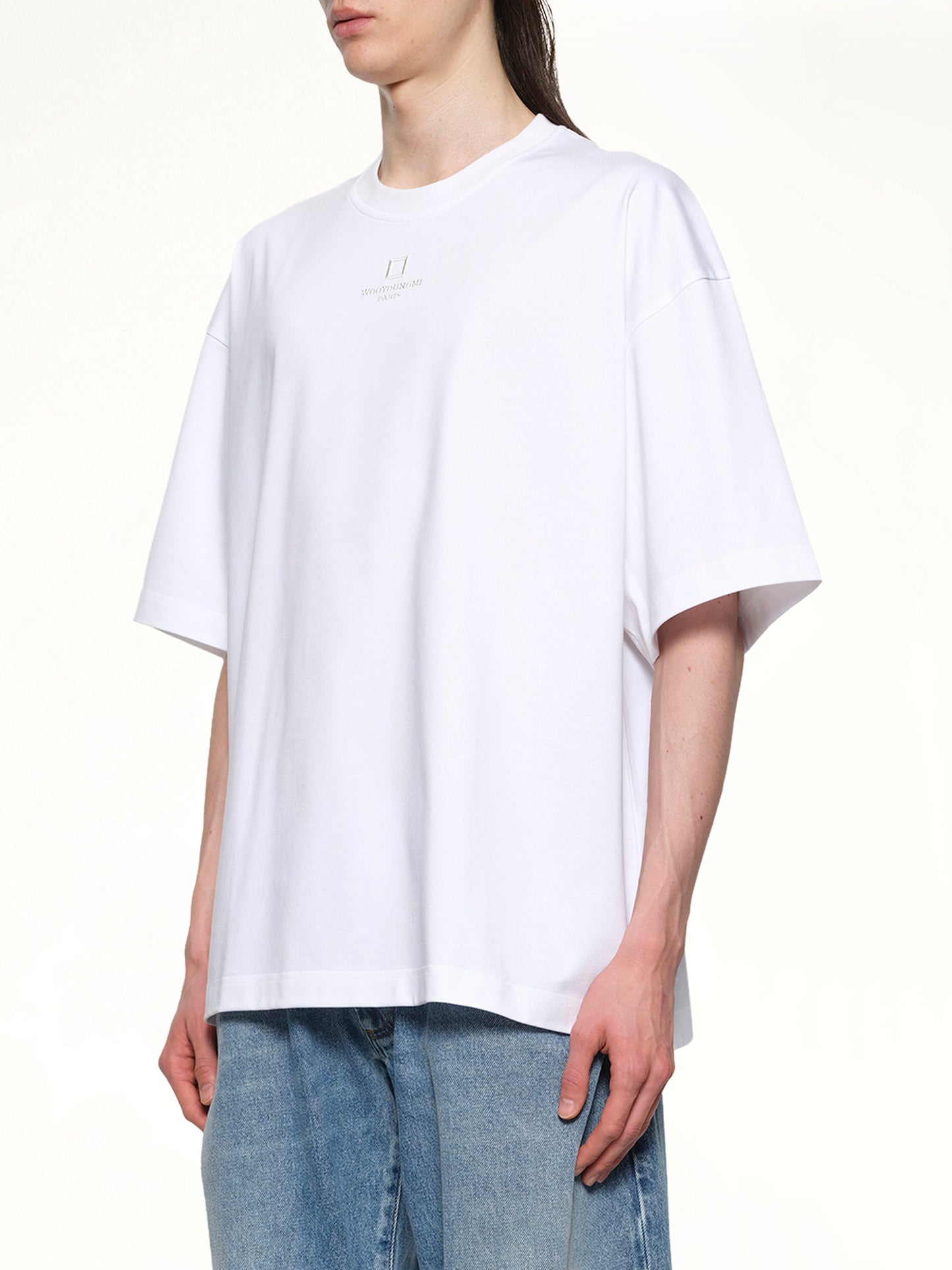 Square Embroidery T-Shirt in White