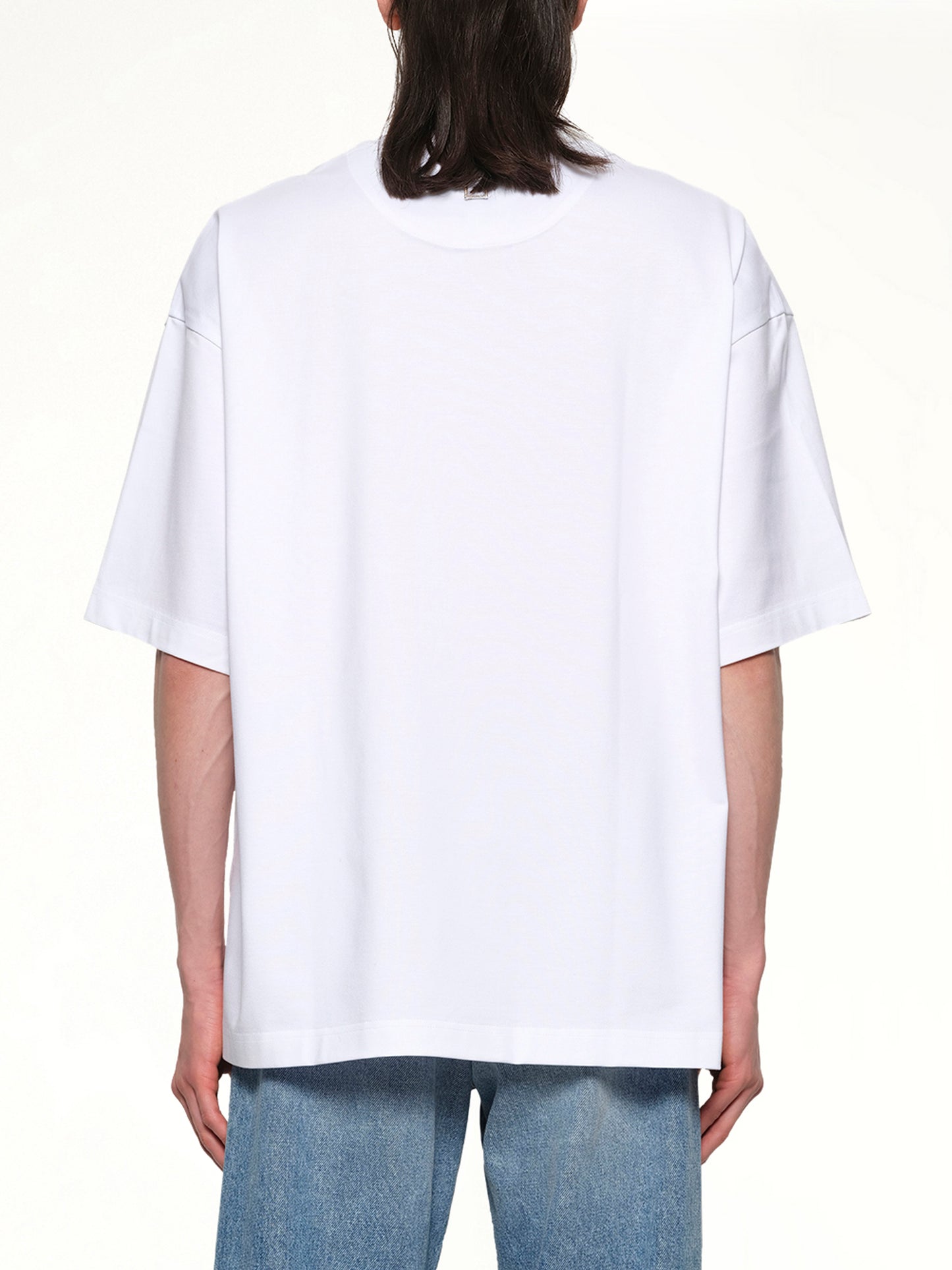 Square Embroidery T-Shirt in White