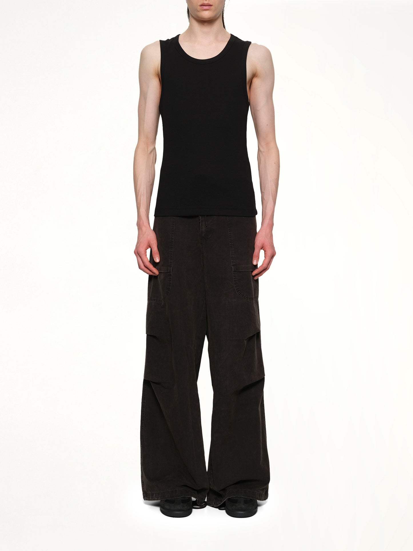 Rib Tank Top in Black