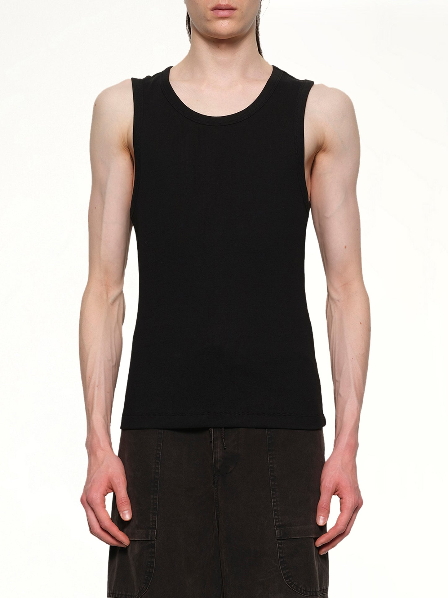 Rib Tank Top in Black