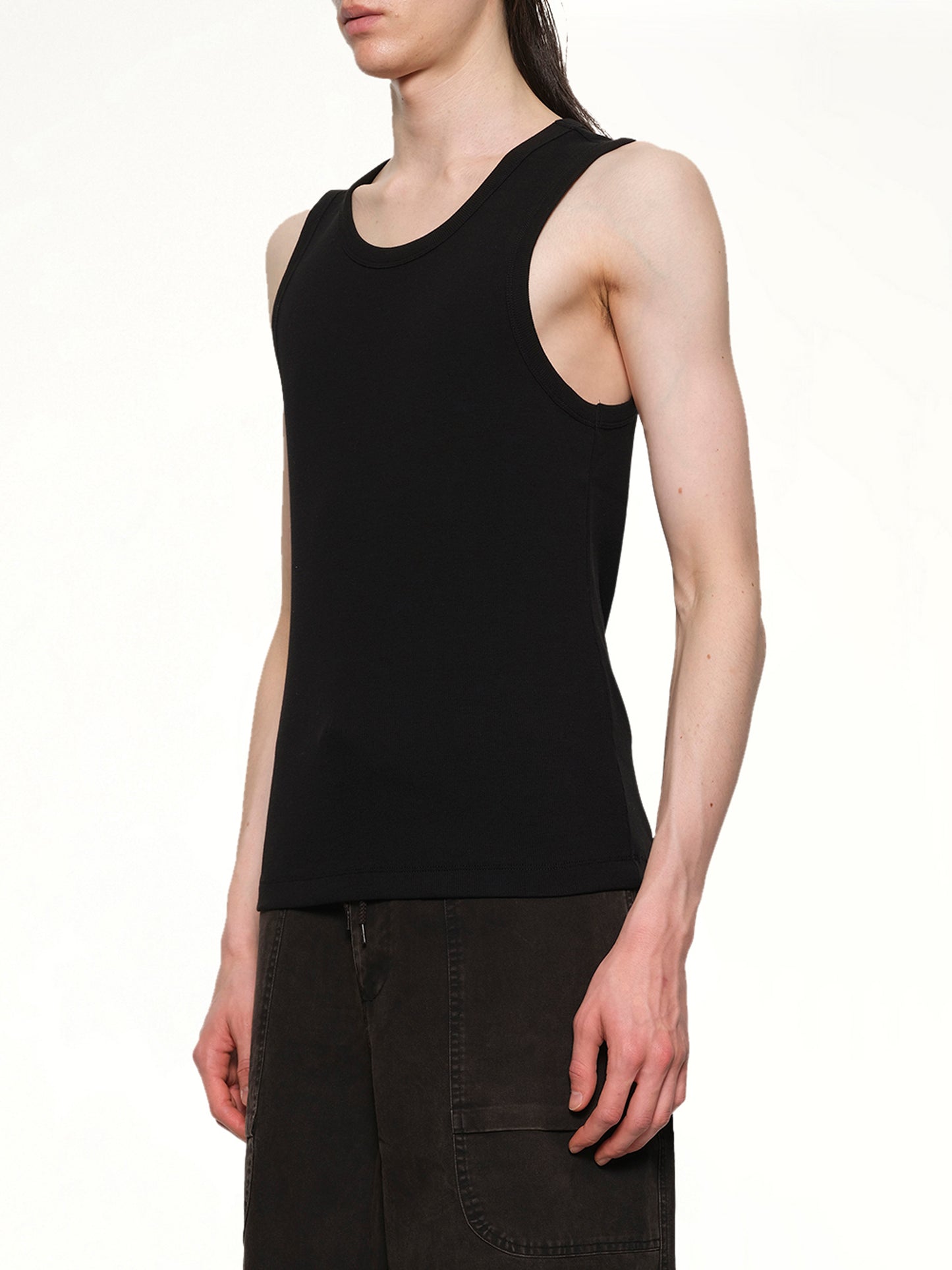 Rib Tank Top in Black